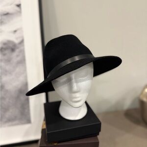 Rag & Bone Black Hat with Gray Band